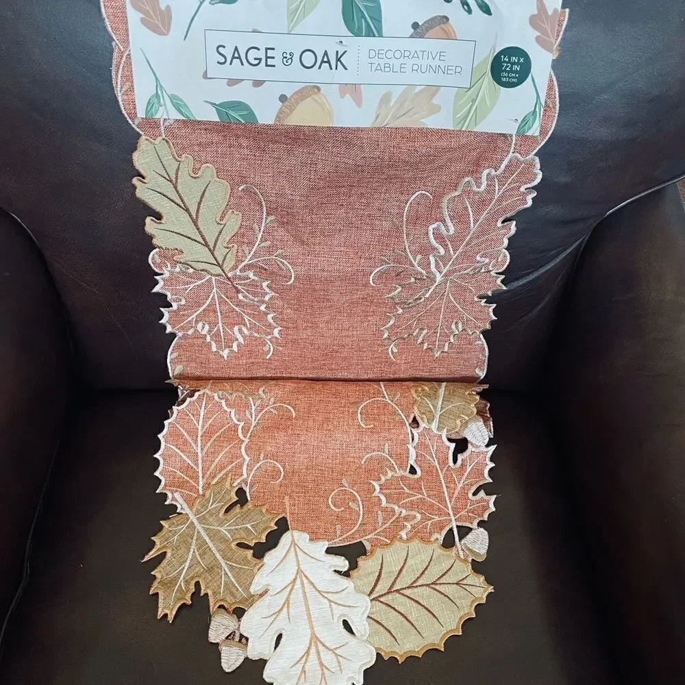 Fall Autumn Leaves Cutout Table Runner